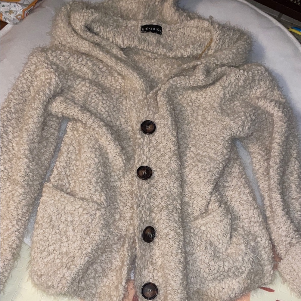 Nikki Rich Cozy Cream Button-Up Hoodie